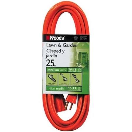 Southwire Extension Cord, Outdoor, 1 Outlets, Vinyl, 25 ft 860-267